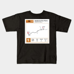 Madeira Island PR1.2 VEREDA DO PICO RUIVO trail map Kids T-Shirt